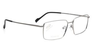Image 2 of Silver Rectangle Rimmed Eyeglasses for Men from Stepper Available at Titan Eye+