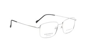 Image 2 of Silver Rectangle Eyeglasses for Men from Stepper Available at Titan Eye+