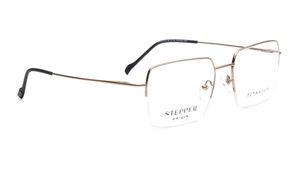 Image 2 of Gold Square Semi-rimmed Eyeglasses for Men from Stepper Available at Titan Eye+