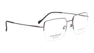 Image 2 of Brown Square Semi-rimmed Eyeglasses for Men from Stepper Available at Titan Eye+