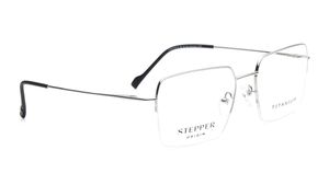 Image 2 of Silver Square Semi-rimmed Eyeglasses for Men from Stepper Available at Titan Eye+