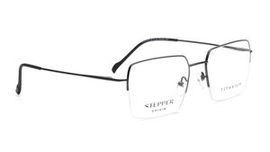 Image 2 of Grey Square Semi-rimmed Eyeglasses for Men from Stepper Available at Titan Eye+