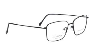 Image 2 of Black Rectangle Rimmed Eyeglasses for Men from Stepper Available at Titan Eye+