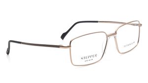 Image 2 of Gold Rectangle Eyeglasses for Men from Stepper Available at Titan Eye+
