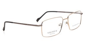 Image 2 of Gold Rectangle Eyeglasses for Men from Stepper Available at Titan Eye+
