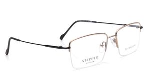 Image 2 of Gold Square Eyeglasses for Men from Stepper Available at Titan Eye+