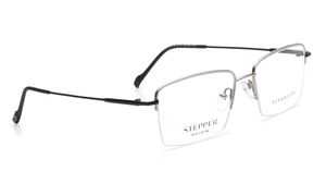 Image 2 of Silver Square Eyeglasses for Men from Stepper Available at Titan Eye+