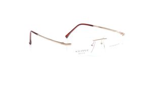 Image 2 of Gold Rectangle Eyeglasses for Men from Stepper Available at Titan Eye+