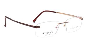 Image 2 of Brown Rectangle Eyeglasses for Men from Stepper Available at Titan Eye+