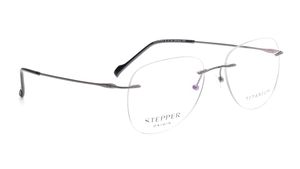 Image 2 of Grey oval Eyeglasses for Men from Stepper Available at Titan Eye+