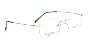 Image 2 of Gold Rectangle Eyeglasses for Men from Stepper Available at Titan Eye+