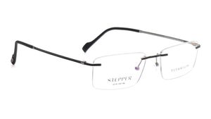 Image 2 of Black Square Eyeglasses for Men from Stepper Available at Titan Eye+