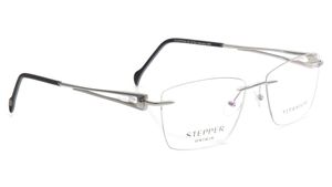 Image 2 of Silver Rectangle Eyeglasses for Women from Stepper Available at Titan Eye+