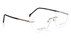 Image 2 of Gold Oval Eyeglasses for Women from Stepper Available at Titan Eye+