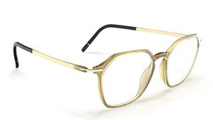 Image 2 of Olive Hexagon Eyeglasses for Men and Women from Silhouette Available at Titan Eye+