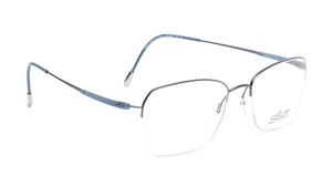 Image 2 of Blue Cateye Semi-rimmed Eyeglasses for Women from Silhouette Available at Titan Eye+