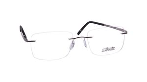 Image 2 of Silver Square Rimless Eyeglasses for Men from Silhouette Available at Titan Eye+