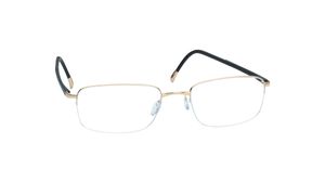 Image 2 of Gold Rectangle Semi-rimmed Eyeglasses for Men and Women from Silhouette Available at Titan Eye+