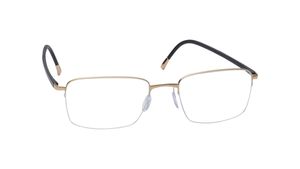 Image 2 of Gold Rectangle Semi-rimmed Eyeglasses for Men from Silhouette Available at Titan Eye+