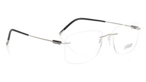 Image 2 of Rectangle Silver Rim Less Eyeglasses for Men from Silhouette Available at Titan Eye+
