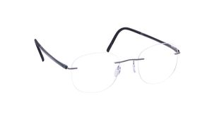 Image 2 of Gun Metal Round Rimless Eyeglasses for Men and Women from Silhouette Available at Titan Eye+