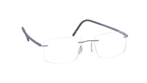 Image 2 of Silver Rectangle Rimless Eyeglasses for Men and Women from Silhouette Available at Titan Eye+