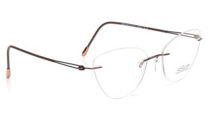Image 2 of Brown Rectangle Rimless Eyeglasses for Women from Silhouette Available at Titan Eye+