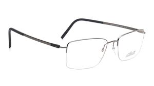 Image 2 of Gun Metal Rectangle Eyeglasses for Men and Women from Silhouette Available at Titan Eye+