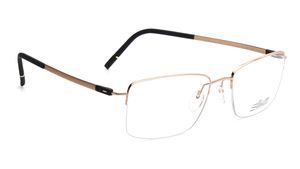 Image 2 of Gold Rectangle Eyeglasses for Men and Women from Silhouette Available at Titan Eye+
