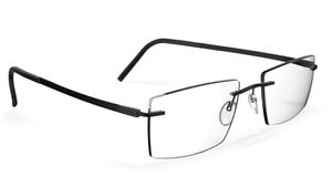 Image 2 of Black Rectangle Eyeglasses for Men and Women from Silhouette Available at Titan Eye+