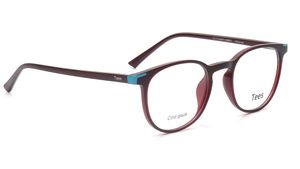 Image 2 of Maroon Round Eyeglasses for Men and Women from Tees By Fastrack Available at Titan Eye+