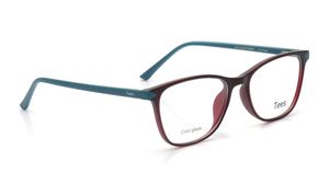 Image 2 of Maroon Rectangle Eyeglasses for Women from Tees By Fastrack Available at Titan Eye+