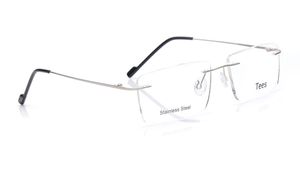 Image 2 of Silver Rectangle Eyeglasses for Men and Women from Tees By Fastrack Available at Titan Eye+