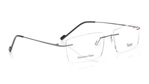 Image 2 of Grey Rectangle Eyeglasses for Men and Women from Tees By Fastrack Available at Titan Eye+