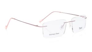 Image 2 of Rose Gold Rectangle Eyeglasses for Men and Women from Tees By Fastrack Available at Titan Eye+