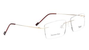 Image 2 of Gold Rectangle Eyeglasses for Men and Women from Tees By Fastrack Available at Titan Eye+