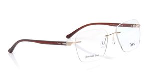 Image 2 of Gold Wayfarer Eyeglasses for Men and Women from Tees By Fastrack Available at Titan Eye+