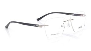 Image 2 of Silver Wayfarer Eyeglasses for Men and Women from Tees By Fastrack Available at Titan Eye+