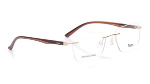 Image 2 of Gold Rectangle Eyeglasses for Men and Women from Tees By Fastrack Available at Titan Eye+