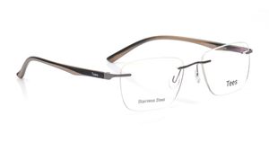 Image 2 of Grey Rectangle Eyeglasses for Men and Women from Tees By Fastrack Available at Titan Eye+