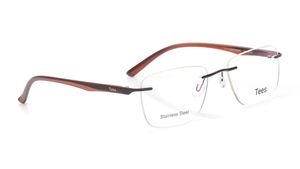 Image 2 of Brown Rectangle Eyeglasses for Men and Women from Tees By Fastrack Available at Titan Eye+