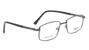 Image 2 of Grey Rectangle Eyeglasses for Men and Women from Tees By Fastrack Available at Titan Eye+