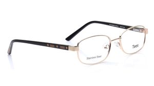 Image 2 of Gold Rectangle Eyeglasses for Men and Women from Tees By Fastrack Available at Titan Eye+