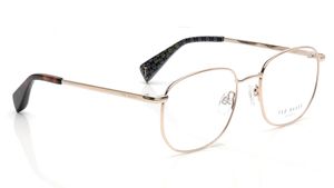 Image 2 of Gold Square Eyeglasses for Men from Ted Baker Available at Titan Eye+