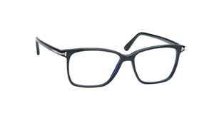 Image 2 of Black Geometric Rimmed Eyeglasses for Men from Tom Ford Available at Titan Eye+