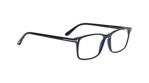 Image 2 of Black Geometric Eyeglasses for Men from Tomford Available at Titan Eye+