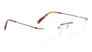 Image 2 of Brown Rectangle Eyeglasses for Men and Women from Tommy Hilfiger Available at Titan Eye+