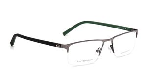Image 2 of Gun Metal Rectangle Eyeglasses for Men from Tommy Hilfiger Available at Titan Eye+