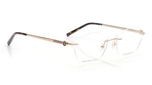 Image 2 of Gold Cateye Eyeglasses for Women from Tommy Hilfiger Available at Titan Eye+