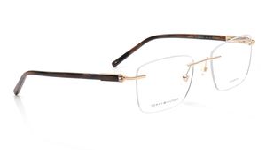 Image 2 of Gold Square Eyeglasses for Men from Tommy Hilfiger Available at Titan Eye+